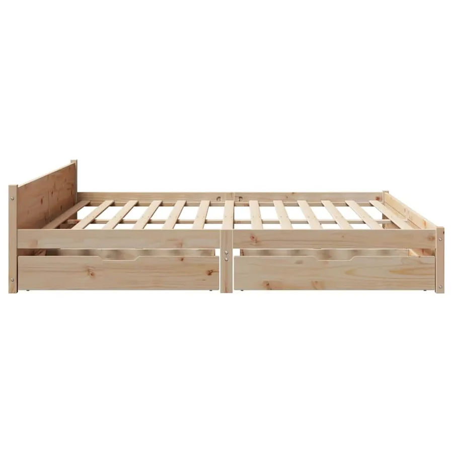 Cadre de lit sans matelas 200x200 cm bois massif de pin - 7