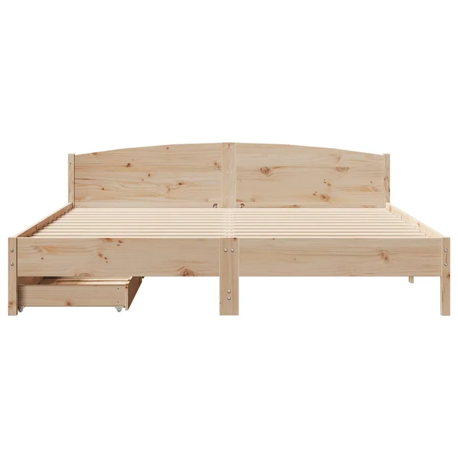Cadre de lit sans matelas 200x200 cm bois massif de pin - 4
