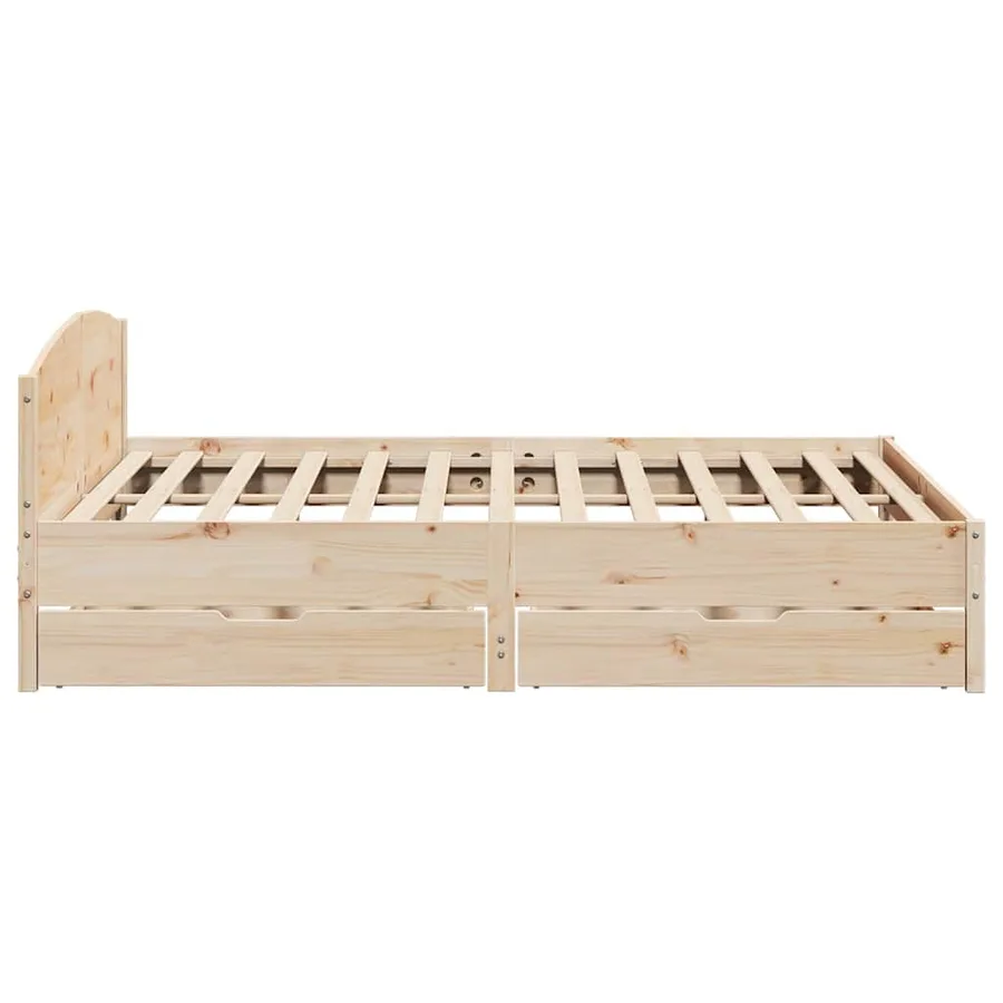 Cadre de lit sans matelas 200x200 cm bois massif de pin - 7