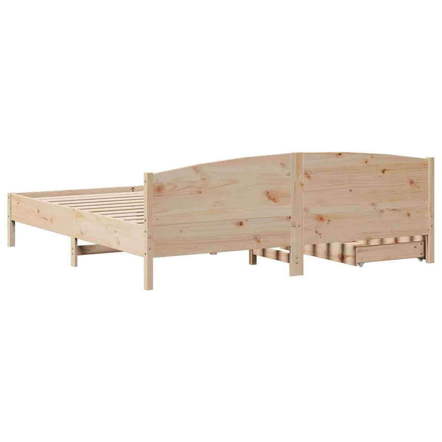 Cadre de lit sans matelas 200x200 cm bois massif de pin - 8