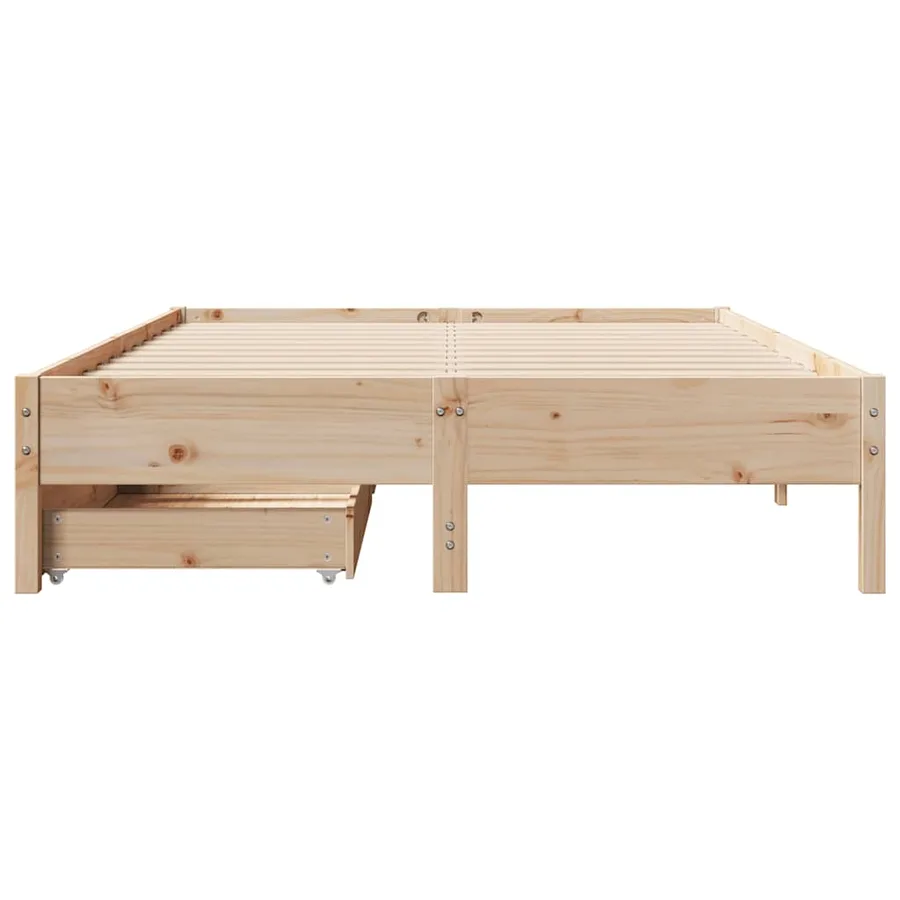 Cadre de lit sans matelas 150x200 cm bois de pin massif - 4