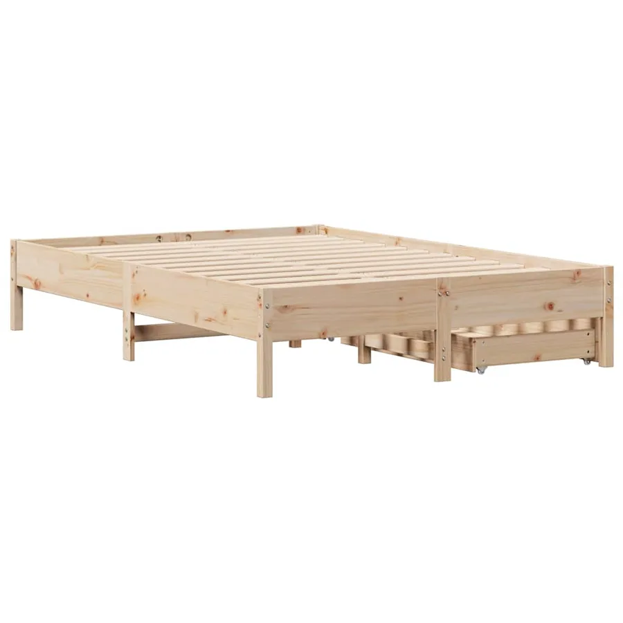 Cadre de lit sans matelas 150x200 cm bois de pin massif - 8