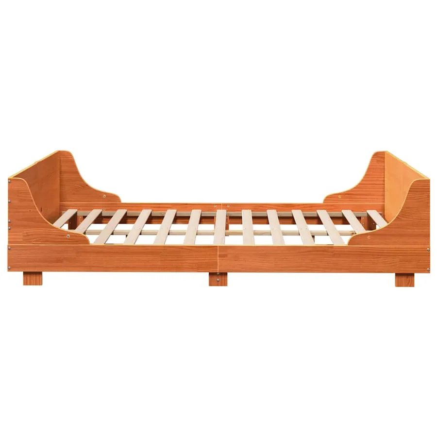 Cadre de lit sans matelas cire marron 120x190cm bois pin massif - 5