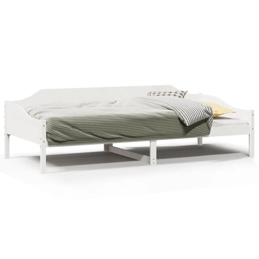 Cadre de lit sans matelas blanc 80x200 cm bois massif de pin - 2