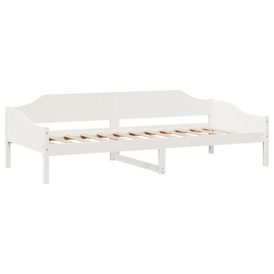 Cadre de lit sans matelas blanc 80x200 cm bois massif de pin - 4