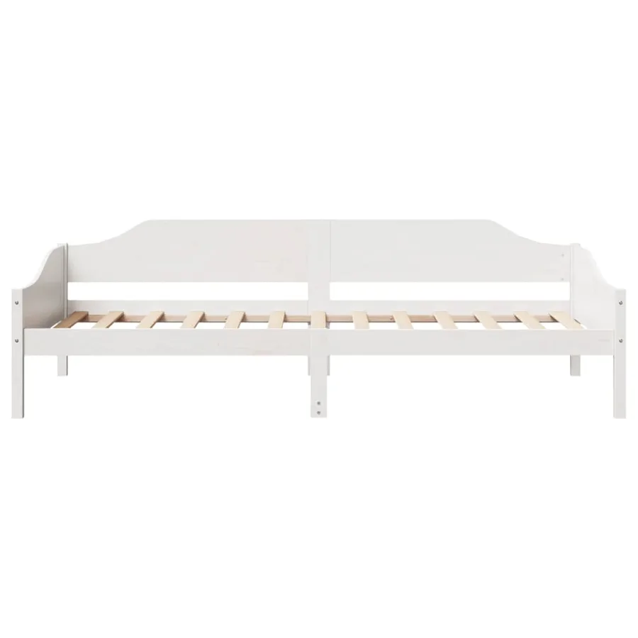 Cadre de lit sans matelas blanc 80x200 cm bois massif de pin - 5