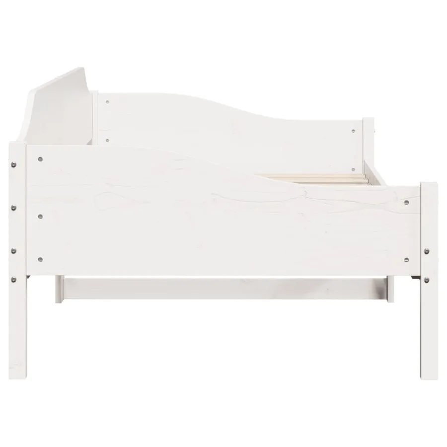 Cadre de lit sans matelas blanc 80x200 cm bois massif de pin - 6