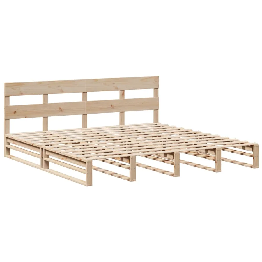 Cadre de lit sans matelas 200x200 cm bois massif de pin - 3