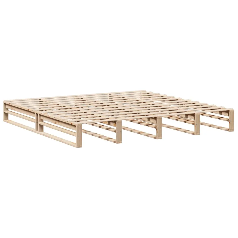 Cadre de lit sans matelas 200x200 cm bois massif de pin - 4