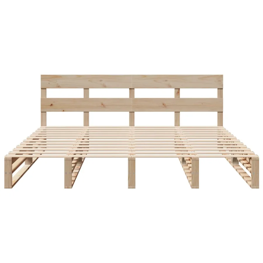 Cadre de lit sans matelas 200x200 cm bois massif de pin - 6