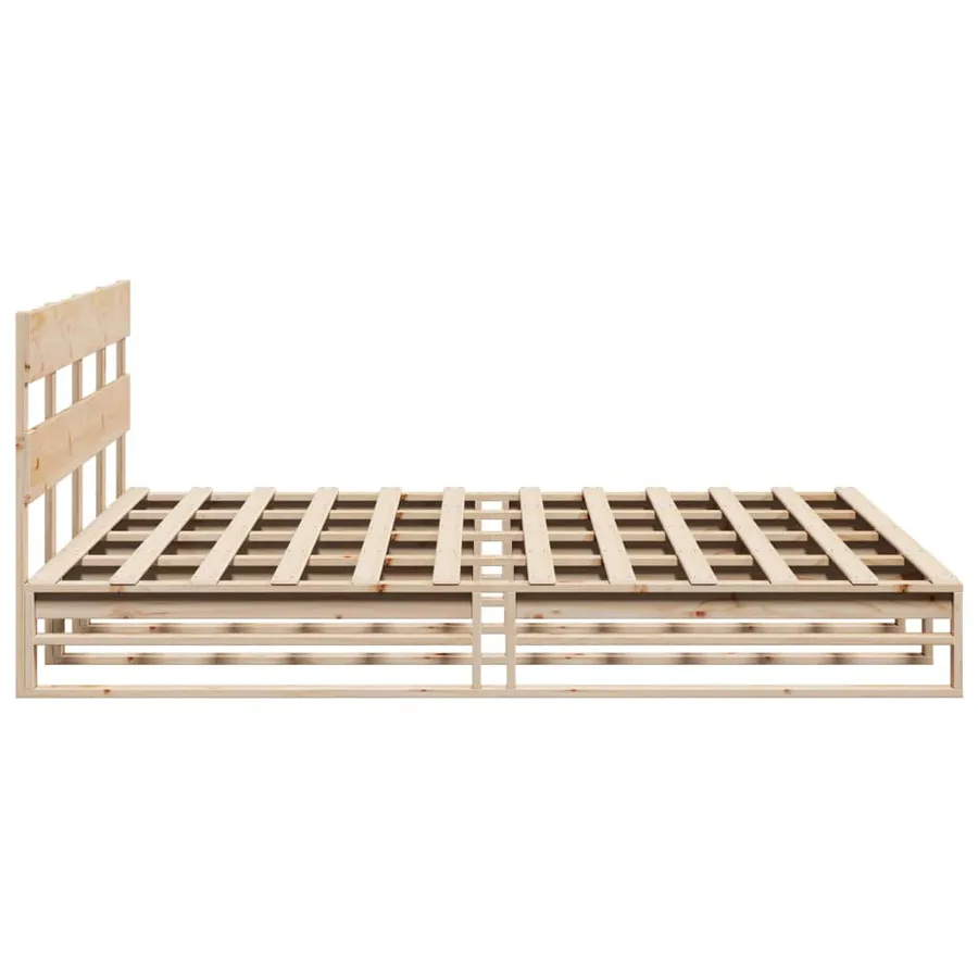 Cadre de lit sans matelas 200x200 cm bois massif de pin - 7