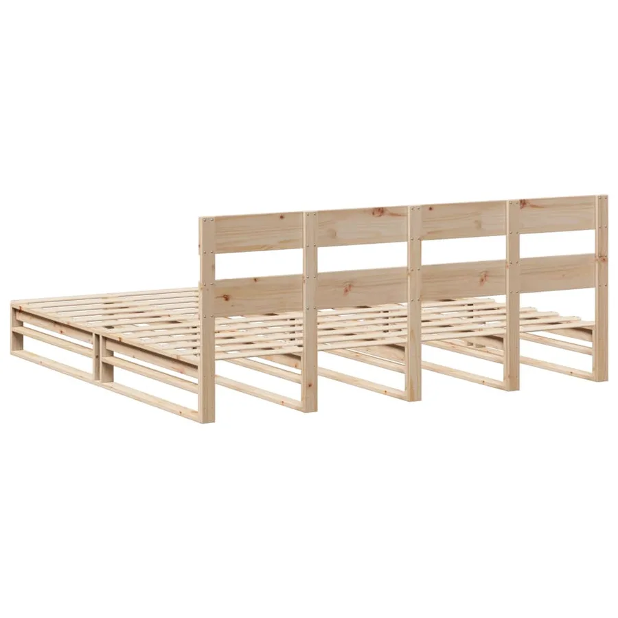 Cadre de lit sans matelas 200x200 cm bois massif de pin - 8