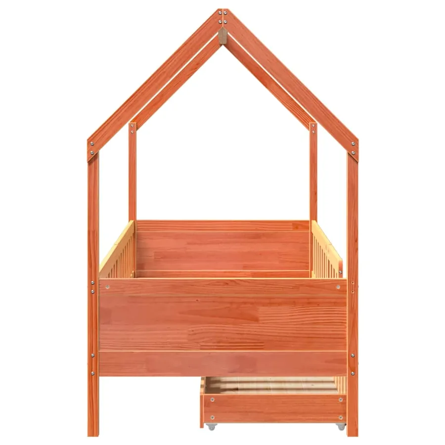 Cadre de lit enfants avec tiroirs sans matelas 80x200 cm bois - 7