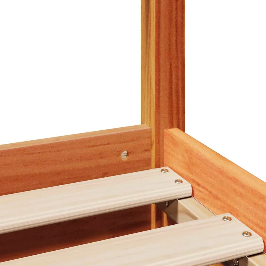 Cadre de lit sans matelas cire marron 140x200cm bois pin massif - 10