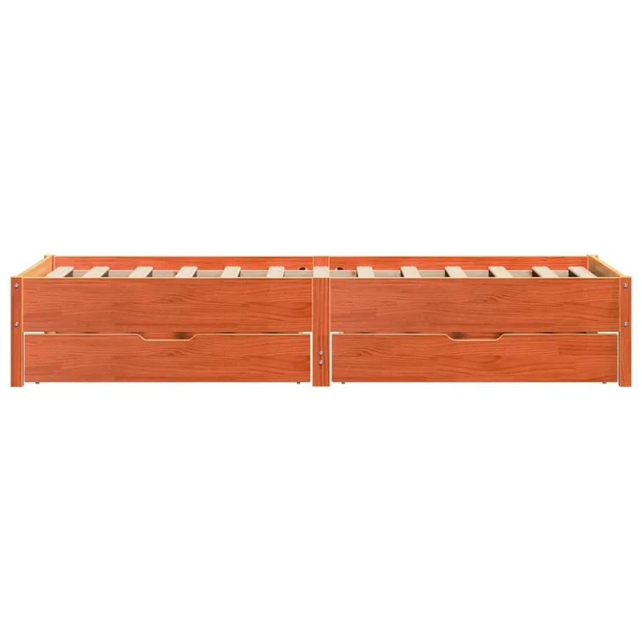 Cadre de lit sans matelas cire marron 100x200cm bois pin massif - 7