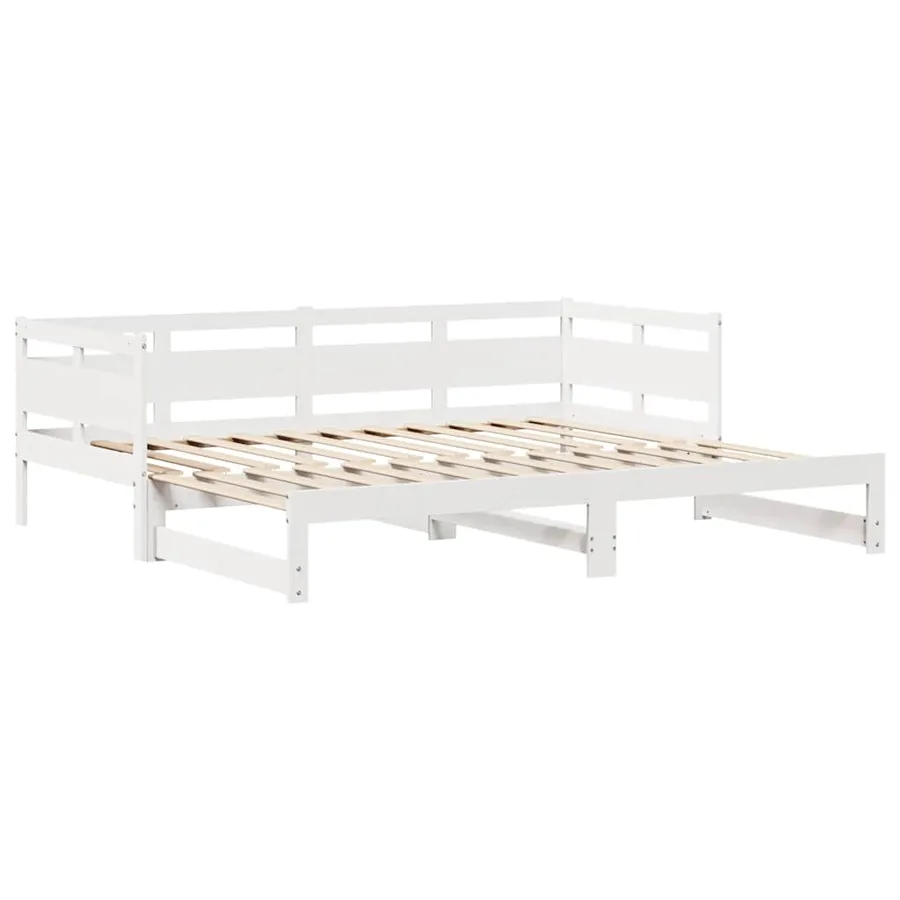 Lit de jour avec gigogne et tiroirs sans matelas blanc 90x190cm - 5