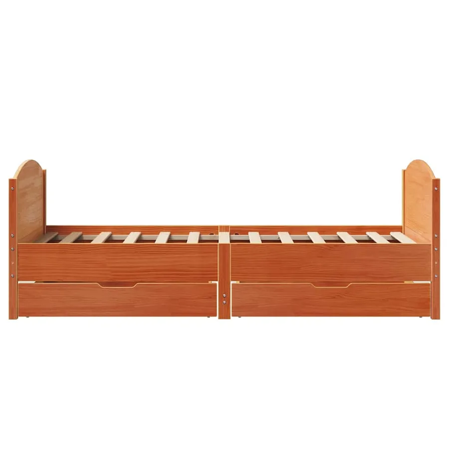 Cadre de lit sans matelas cire marron 90x200 cm bois pin massif - 7
