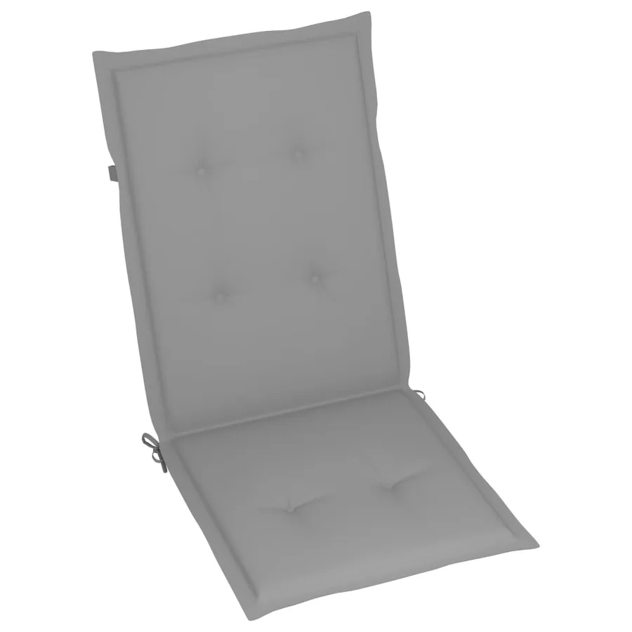 Chaises inclinables de jardin et coussins lot de 8 Teck solide - 7