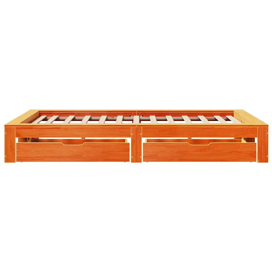 Cadre de lit sans matelas cire marron 120x200cm bois pin massif - 7