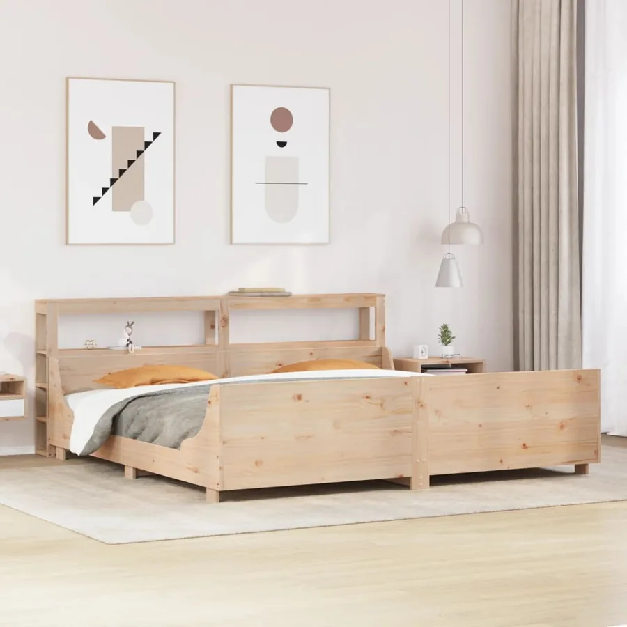 Cadre de lit sans matelas 200x200 cm bois massif de pin