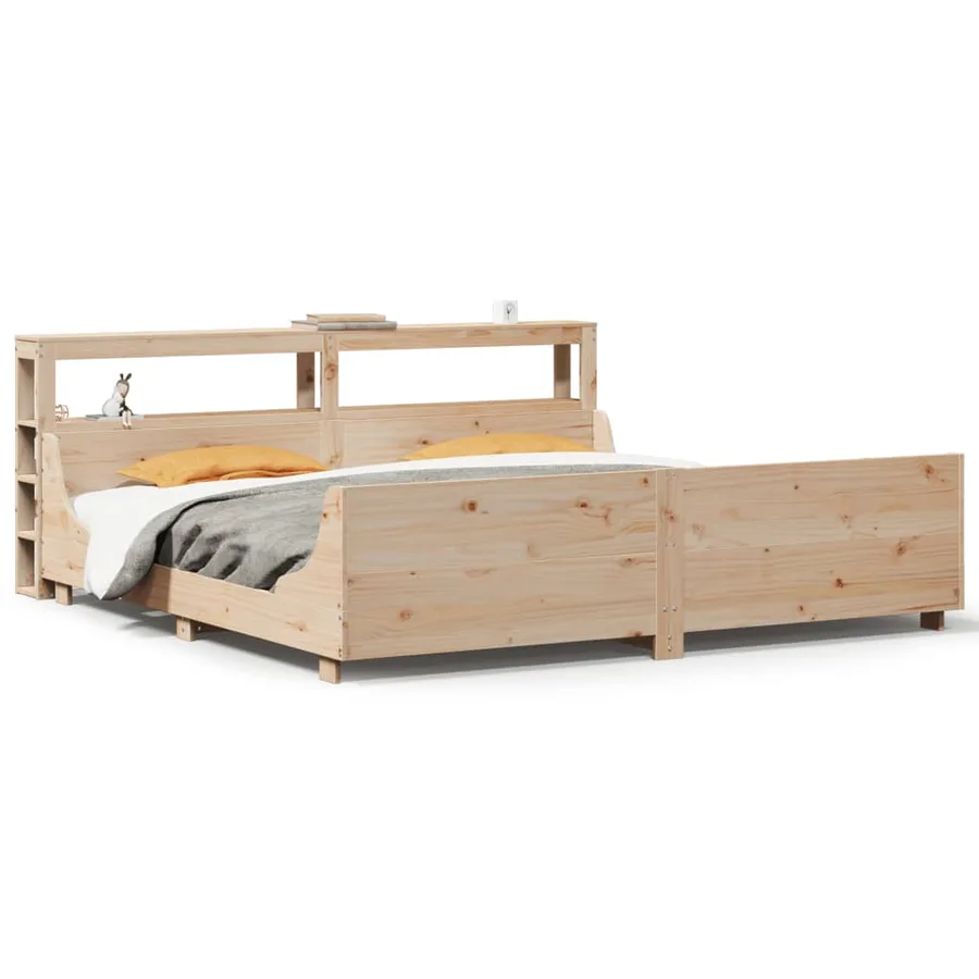 Cadre de lit sans matelas 200x200 cm bois massif de pin - 2