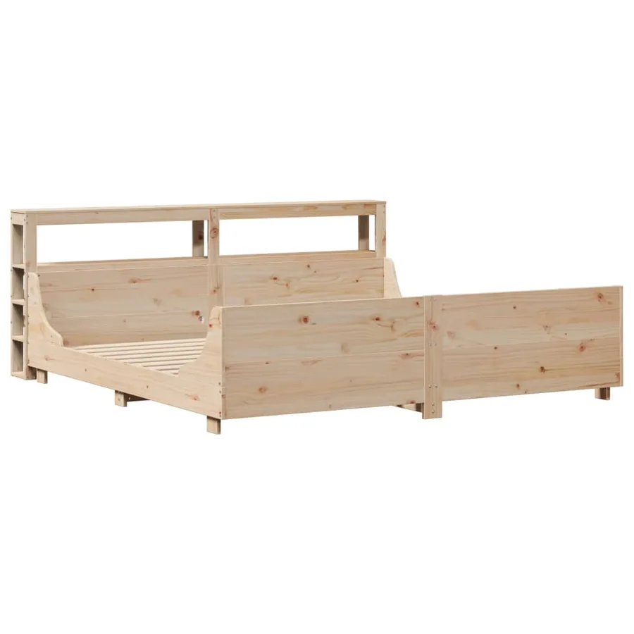 Cadre de lit sans matelas 200x200 cm bois massif de pin - 3