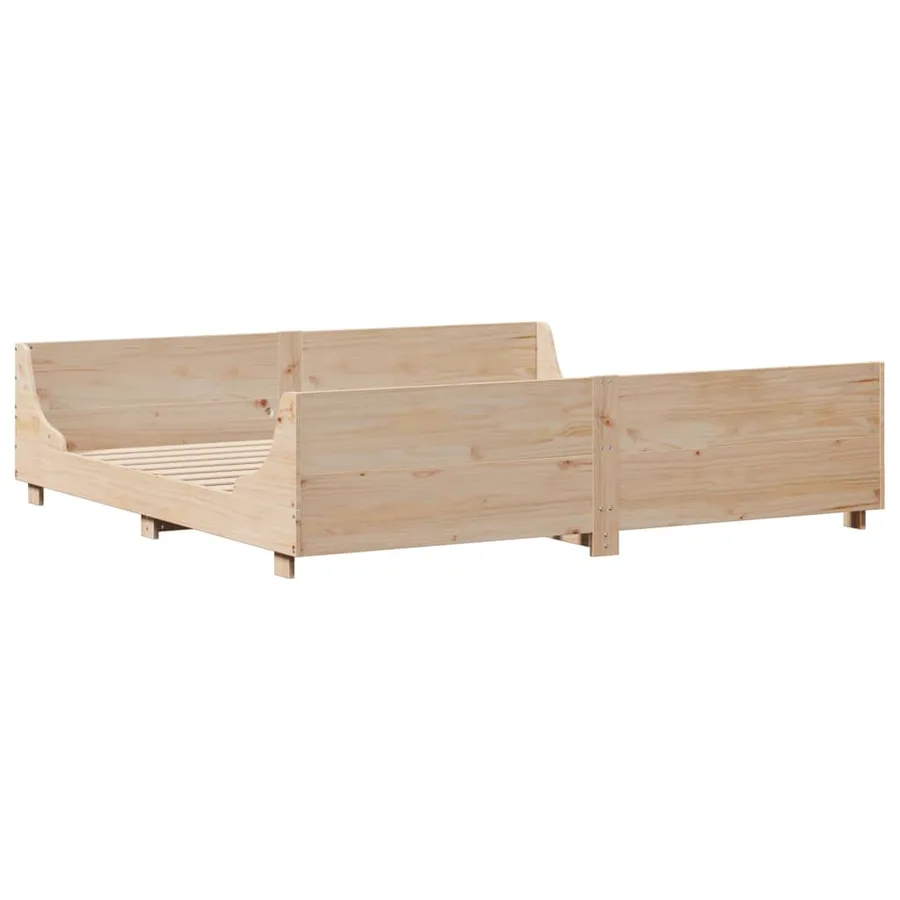 Cadre de lit sans matelas 200x200 cm bois massif de pin - 5