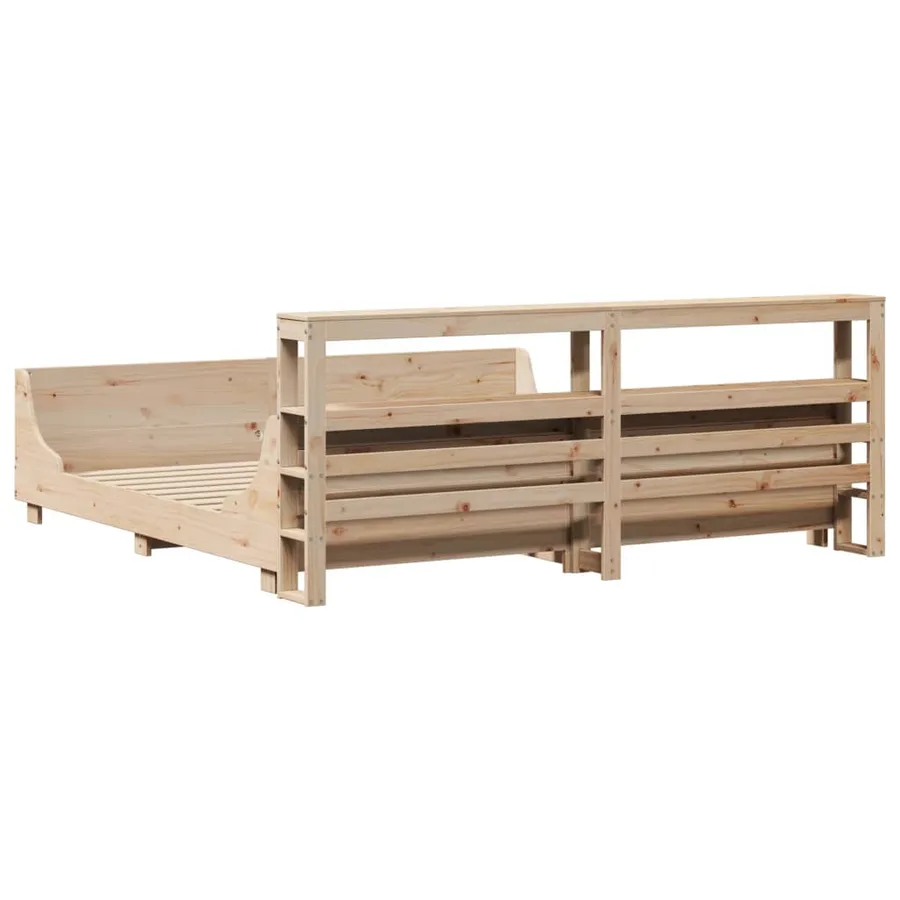 Cadre de lit sans matelas 200x200 cm bois massif de pin - 8