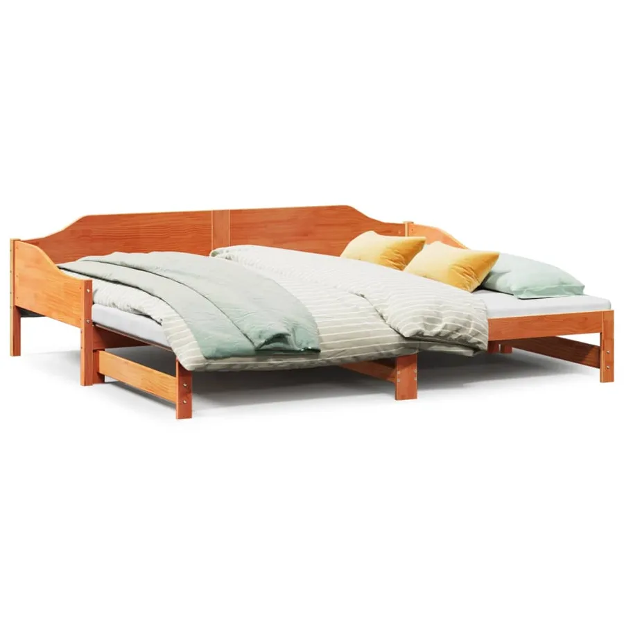Lit de jour et lit gigogne sans matelas 80x200 cm bois massif - 2