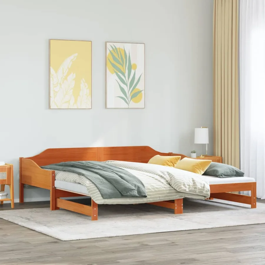 Lit de jour et lit gigogne sans matelas 80x200 cm bois massif - 4