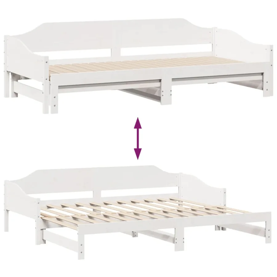 Lit de jour et lit gigogne sans matelas 90x200 cm bois massif - 10