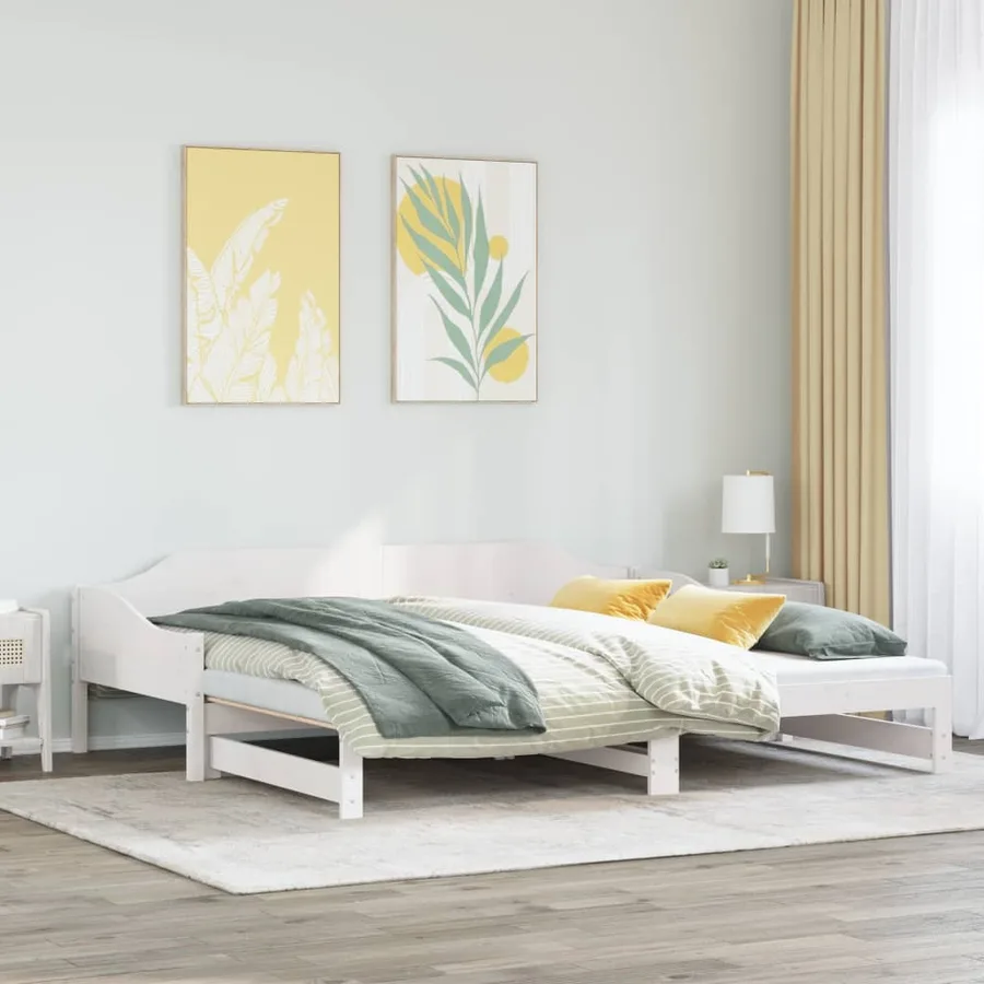 Lit de jour et lit gigogne sans matelas 90x200 cm bois massif - 4
