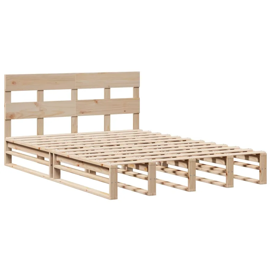 Cadre de lit sans matelas 150x200 cm bois de pin massif - 3