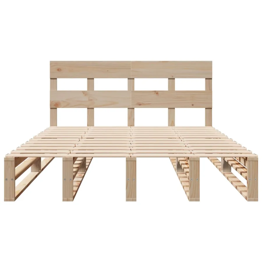 Cadre de lit sans matelas 150x200 cm bois de pin massif - 6
