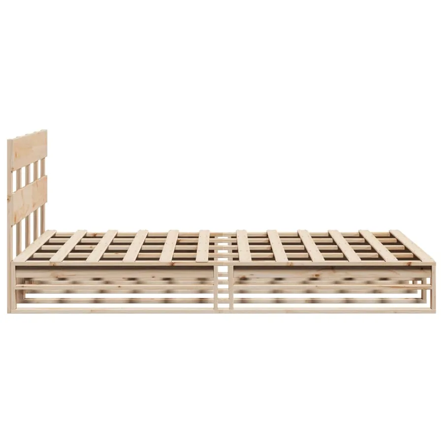 Cadre de lit sans matelas 150x200 cm bois de pin massif - 7