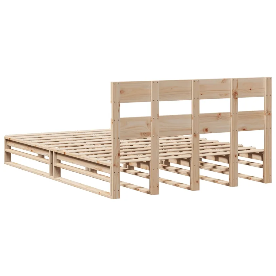 Cadre de lit sans matelas 150x200 cm bois de pin massif - 8