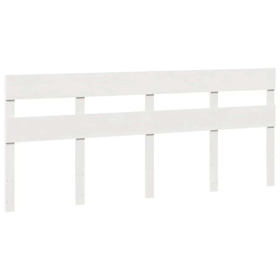Cadre de lit sans matelas blanc 180x200 cm bois massif de pin - 5