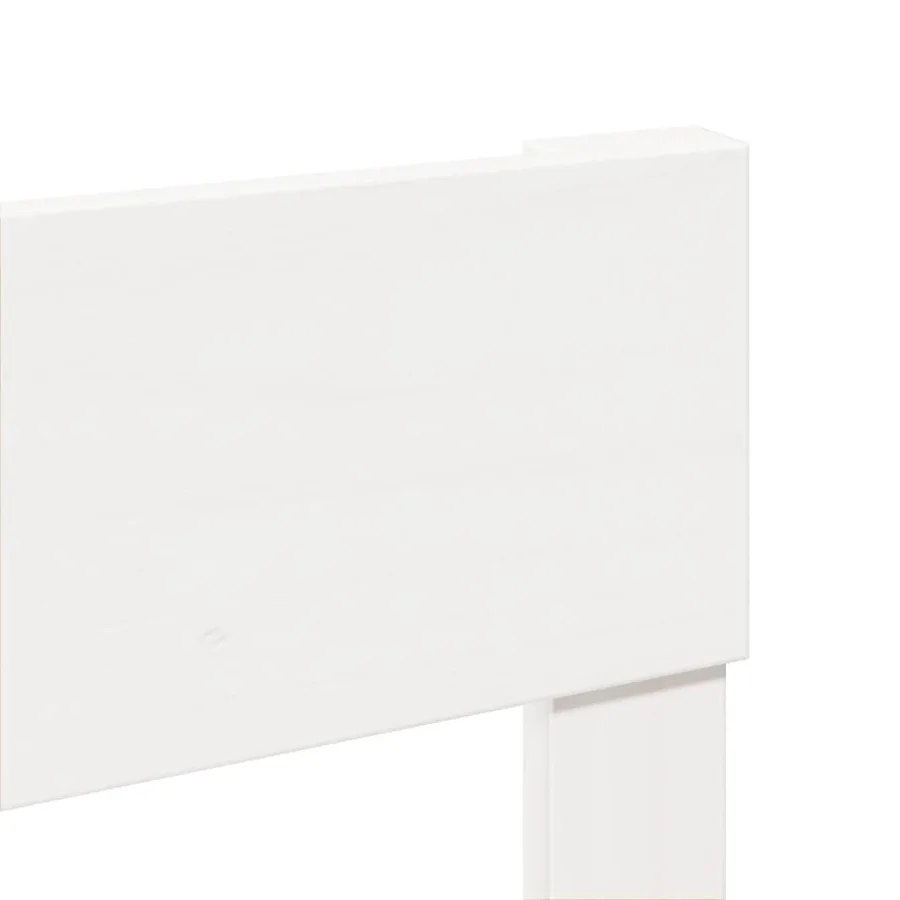 Cadre de lit sans matelas blanc 140x200 cm bois de pin massif - 10