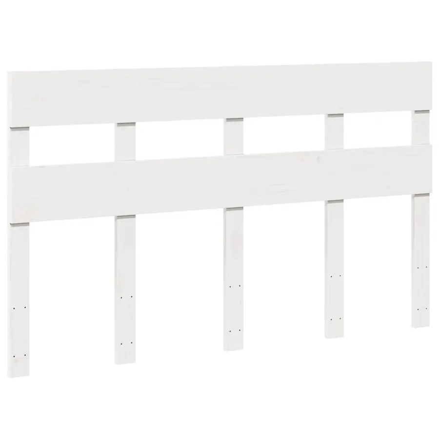 Cadre de lit sans matelas blanc 140x200 cm bois de pin massif - 5