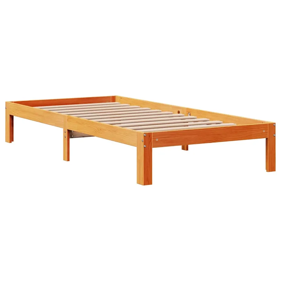 Cadre de lit avec tiroirs sans matelas cire marron 90x190 cm - 5