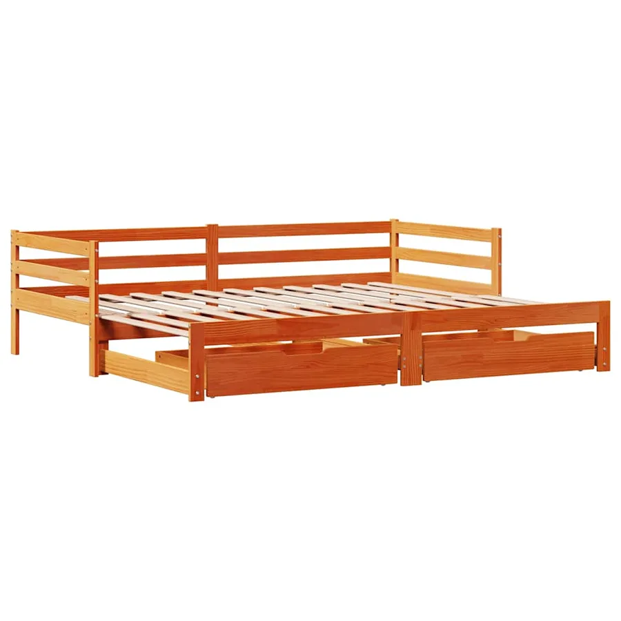 Lit de jour avec gigogne et tiroirs sans matelas 80x200 cm - 3