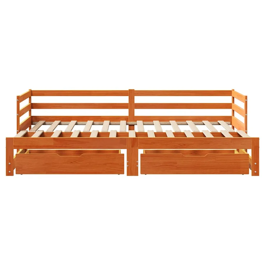 Lit de jour avec gigogne et tiroirs sans matelas 80x200 cm - 4
