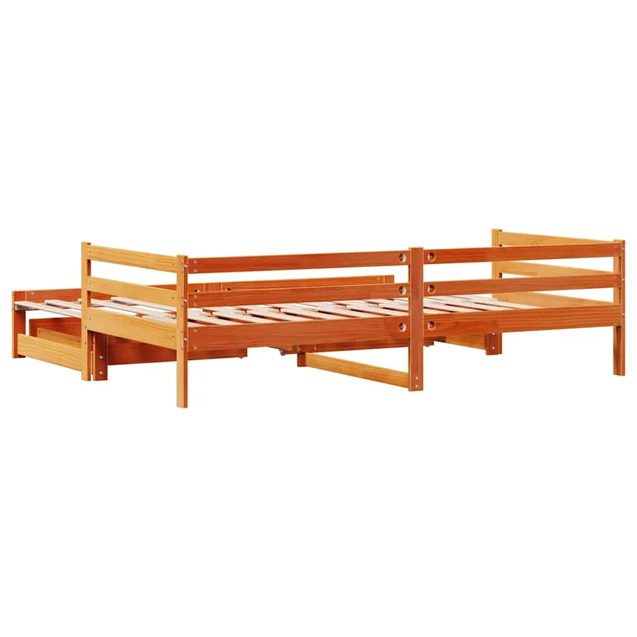 Lit de jour avec gigogne et tiroirs sans matelas 80x200 cm - 8
