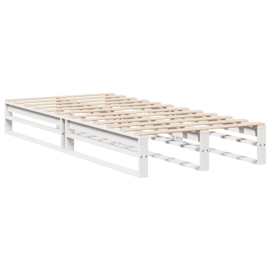 Cadre de lit sans matelas blanc 90x190 cm bois de pin massif - 5