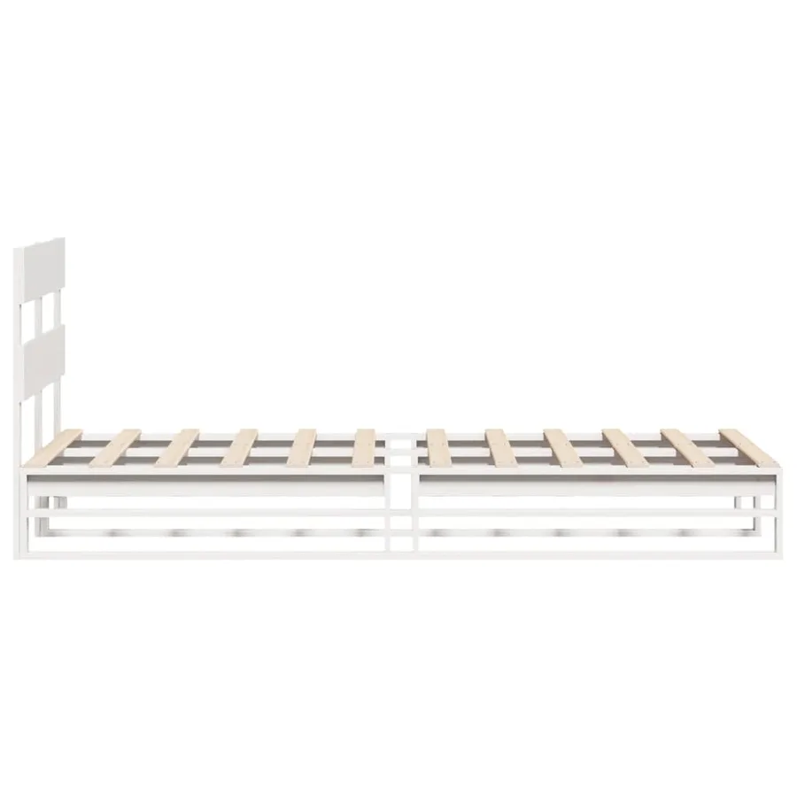 Cadre de lit sans matelas blanc 90x190 cm bois de pin massif - 7