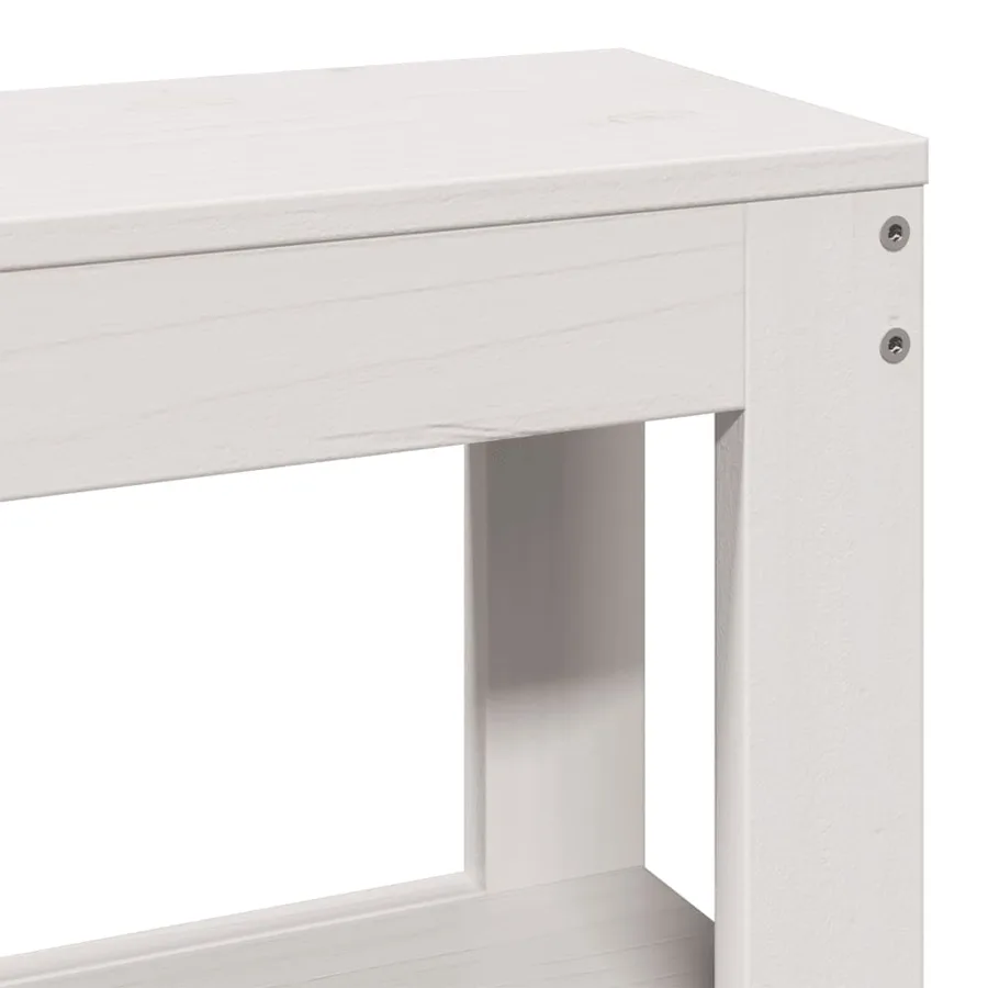 Cadre de lit sans matelas blanc 140x190 cm bois de pin massif - 10