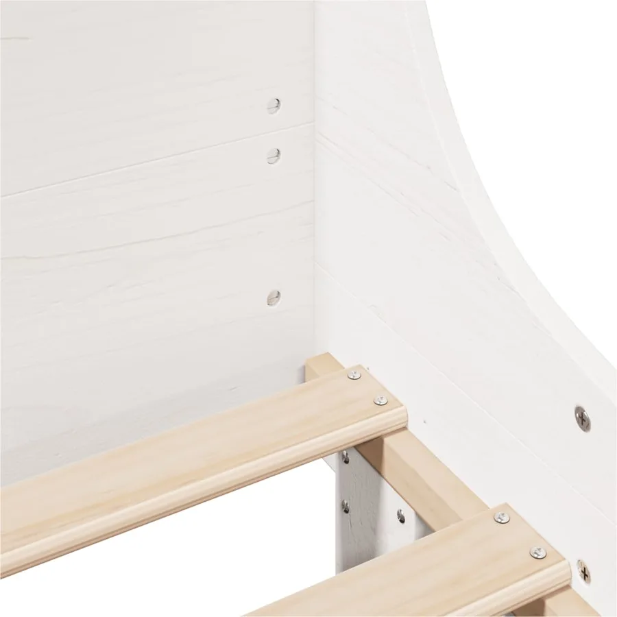 Cadre de lit sans matelas blanc 140x190 cm bois de pin massif - 9