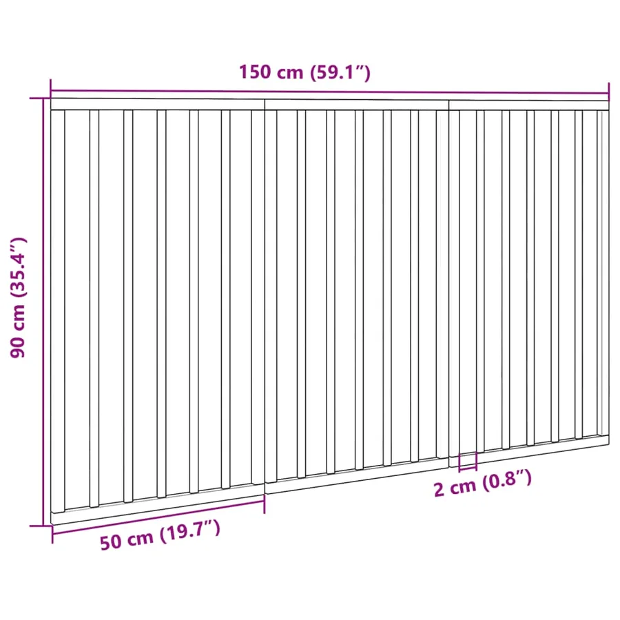 Barrière pour chien pliable 3 panneaux noir bois de peuplier - 9