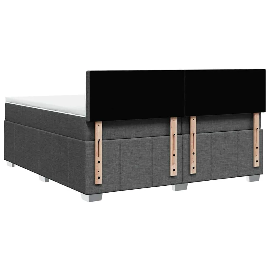 Sommier à lattes de lit avec matelas Gris foncé 200x200cm Tissu - 6