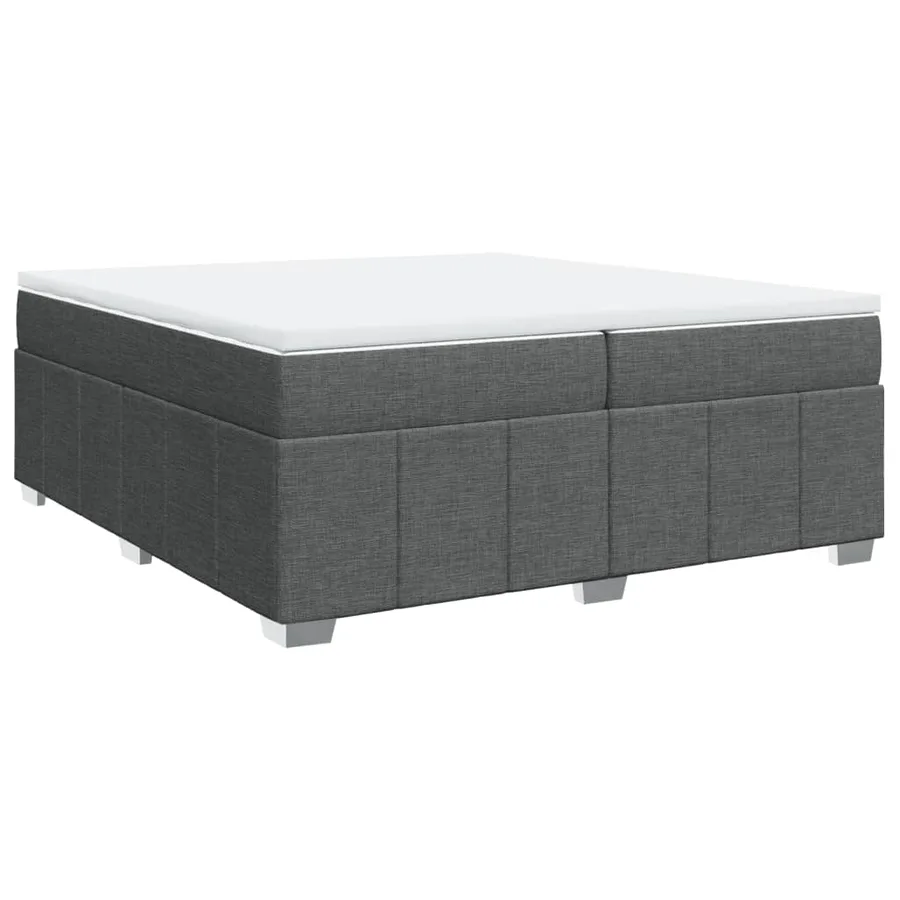 Sommier à lattes de lit avec matelas Gris foncé 200x200cm Tissu - 2